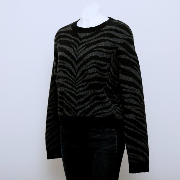 Rails Chance Tiger Stripe Crew Neck Wool Blend Pullover Sweater Women Size S - Picture 6 of 11